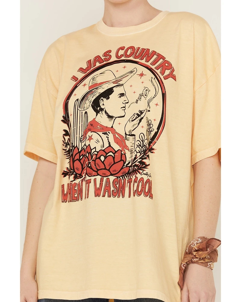 Country Deep Women's I Was When It Wasn't Cool Oversized Graphic Tee