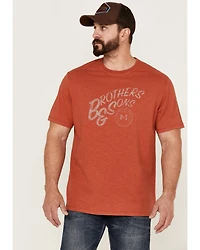 Brothers and Sons Men's Mercantile Light Red Weathered Slub Graphic Short Sleeve T-Shirt