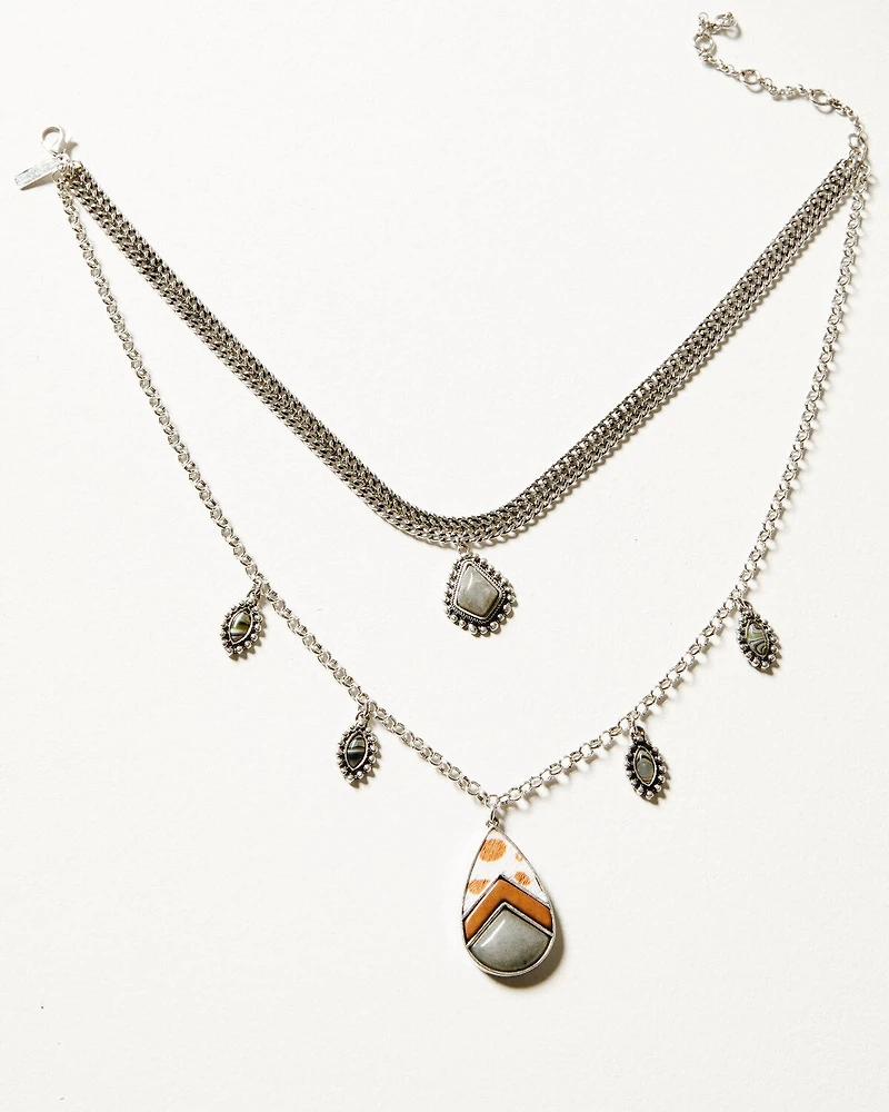 Shyanne Women's Soleil Inlay Teardrop Necklace