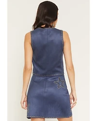 Idyllwind Women's Morningside Star Studded Faux Suede Snap Vest