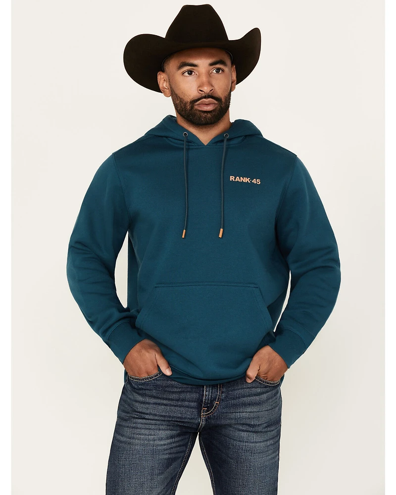 RANK 45® Men's Lasso Southwestern Print Graphic Hooded Sweatshirt