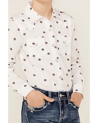 Ariat Girls' R.E.A.L Thunderbird Print Long Sleeve Stretch Snap Western Shirt