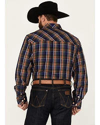 Resistol Men's Horizon Plaid Print Long Sleeve Button-Down Shirt