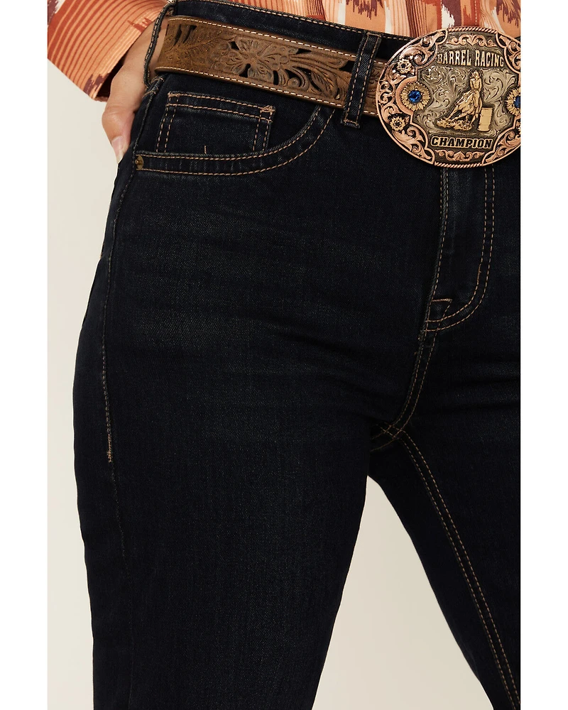 Rock & Roll Denim Women's Dark Wash High Rise Bootcut Stretch Jeans