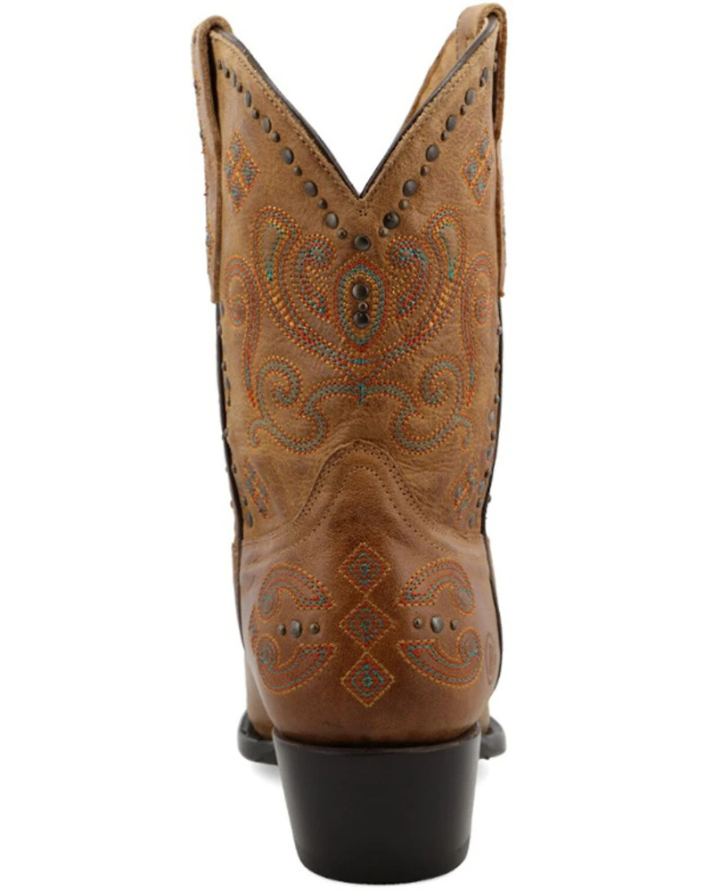 Black Star Women's CellSole Studded Leather Western Boots - Snip Toe