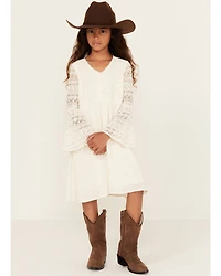 Shyanne Girls' Lace Long Sleeve Button-Down Mini Dress