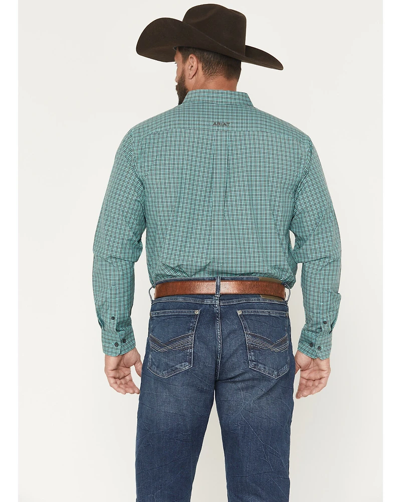 Ariat Men's Pro Series Brooks Plaid Print Long Sleeve Button-Down Stretch Western Shirt