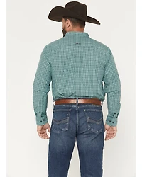Ariat Men's Pro Series Brooks Plaid Print Long Sleeve Button-Down Stretch Western Shirt
