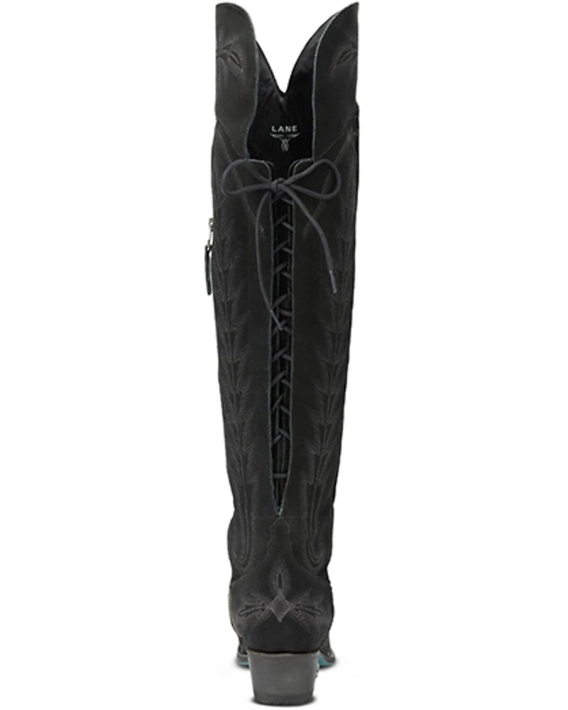 Lane Women's Lexington Over The Knee Suede Western Boots - Snip Toe