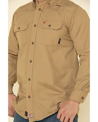 Ariat Men's Khaki FR Solid Featherlight Long Sleeve Work Shirt