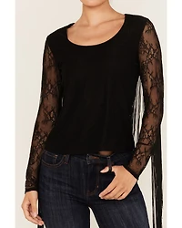 Idyllwind Women's Russello Lace Fringe Long Sleeve Shirt