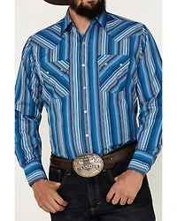 Ely Walker Men's Serape Striped Long Sleeve Pearl Snap Western Shirt