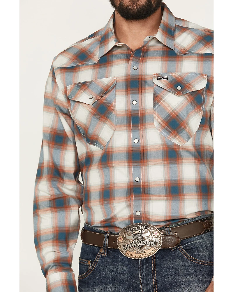 Kimes Ranch Men's Hays Plaid Print Long Sleeve Snap Stretch Western Shirt
