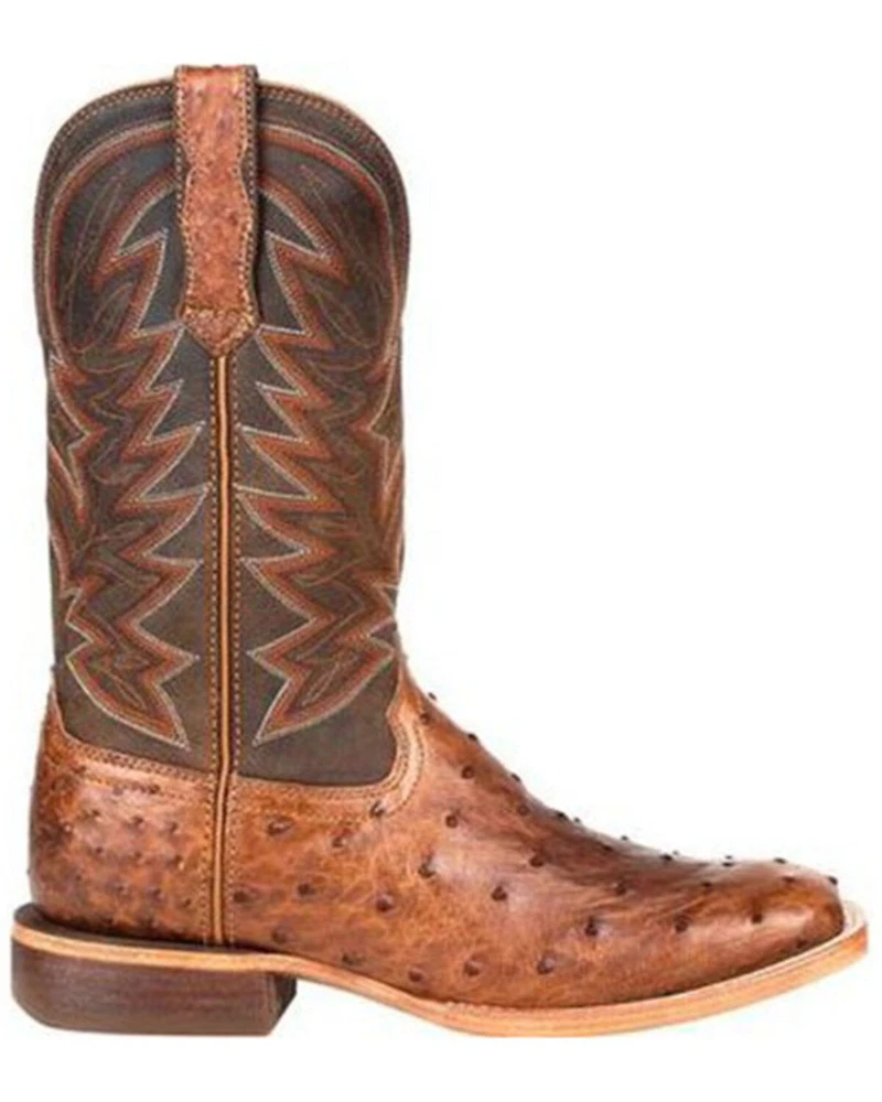 Durango Men's Wheat Brown Exotic Full-Quill Ostrich Western Boots - Square Toe