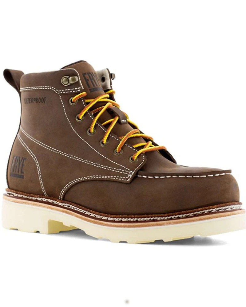 Frye Men's 6" Lace-Up Waterproof Work Boots - Steel Toe