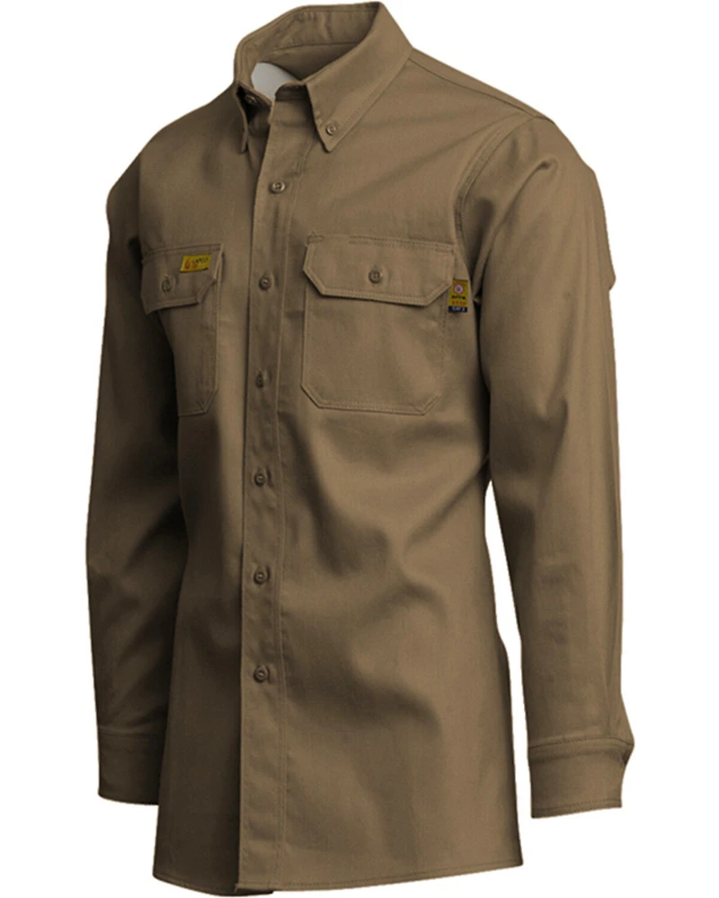 Lapco Men's FR 6oz. Gold Label Long Sleeve Button Down Uniform Shirt - Big & Tall