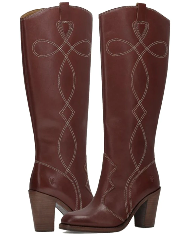 Frye Women's Corinne Tall Deco Stitch Fashion Boots - Round Toe