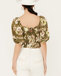 Band of the Free Women's Crochet Floral Print Top