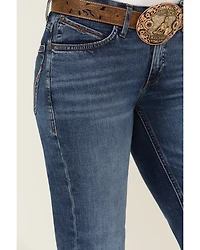 Wrangler Women's Parker Dark Wash Mid Rise Ultimate Riding Trouser Stretch Denim Jeans