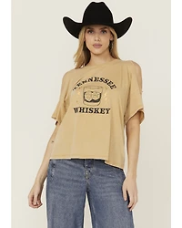 White Crow Women's Tennessee Whiskey Cold Shoulder Short Sleeve Graphic Tee
