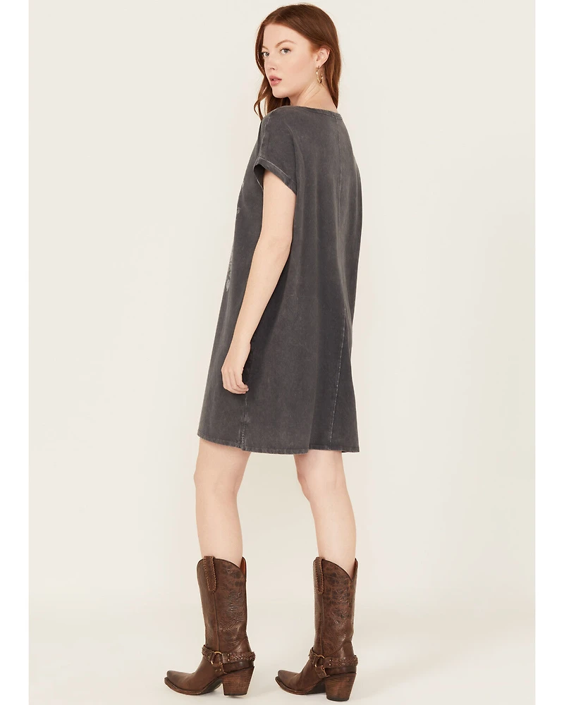Cleo + Wolf Women's Coleson Short Sleeve Graphic Mini T-Shirt Dress