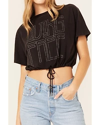 Cleo + Wolf Women's Living Free Graphic Drawcord Crop Tee