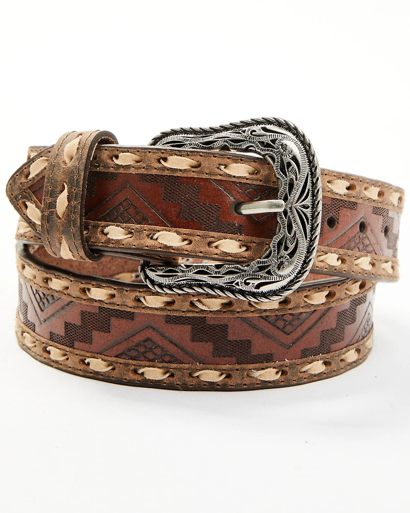G-Bar-D Men's Southwestern Print Stitched Belt