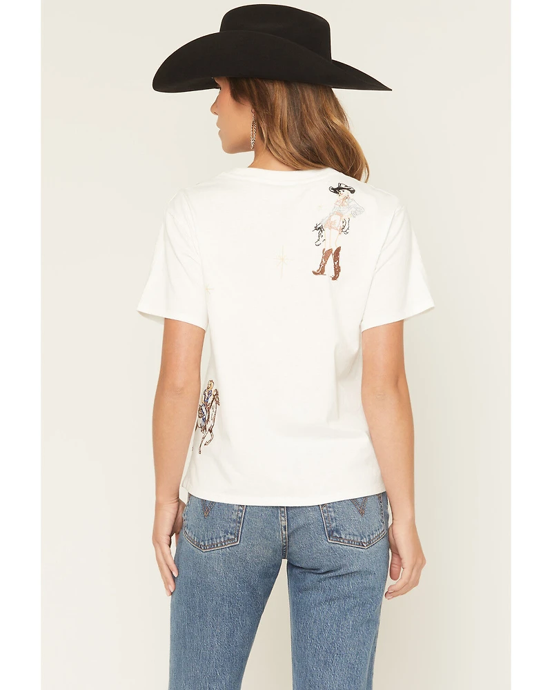 Blue B Women's Embroidered Conversation Short Sleeve Tee