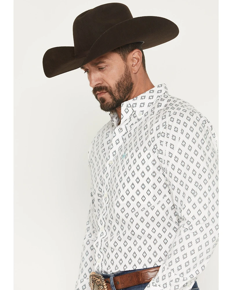 Ariat Men's Bass Geo Print Long Sleeve Button-Down Western Shirt