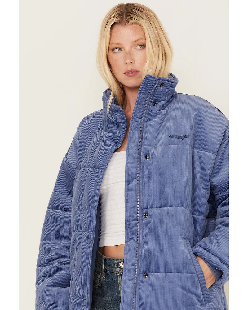 Wrangler Women's Corduroy Oversized Puffer Jacket