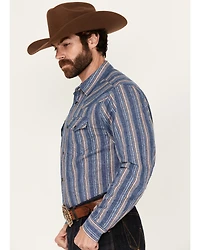 Cody James Men's Alpine Southwestern Striped Long Sleeve Pearl Snap Western Shirt