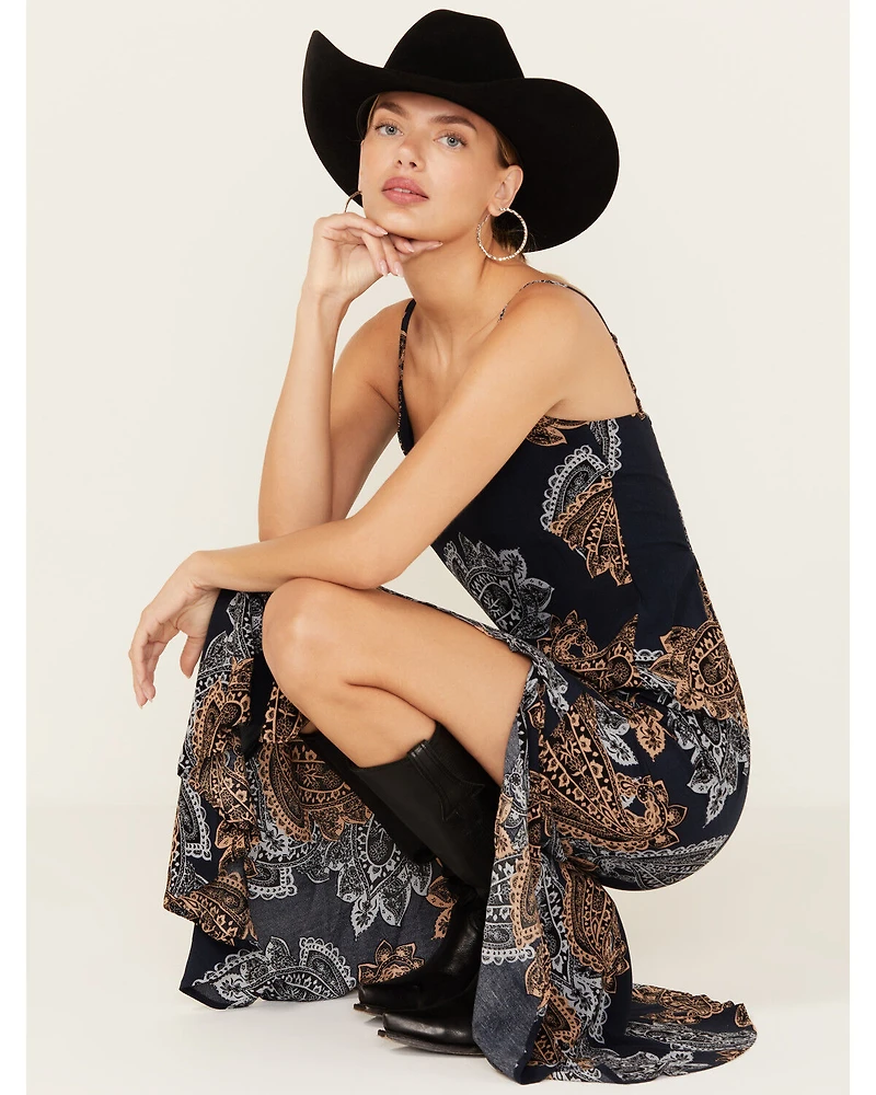 Shyanne Women's Printed Ruffle Flounce Maxi Dress