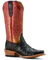 Ariat Women's Exotic Full Quill Ostrich Futurity Revival Western Boots - Square Toe