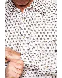 Rock & Roll Denim Men's Crinkle Washed Poplin Print Long Sleeve Western Shirt