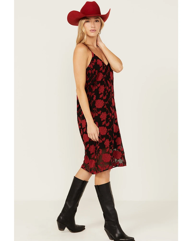 Wild Moss Women's Jacquard Cami Midi Dress