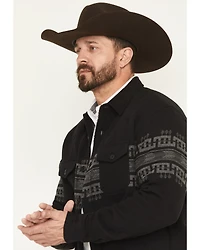 Cody James Men's Southwestern Border Print Sherpa Lined Flannel Shirt Jacket