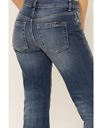 Free People Women's Mid Rise Crop Straight Jeans