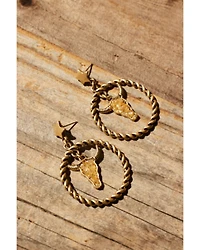 Shyanne Women's Steerhead Star Hoop Earrings