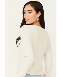 Idyllwind Women's Hummingbird Tie Front Long Sleeve Top