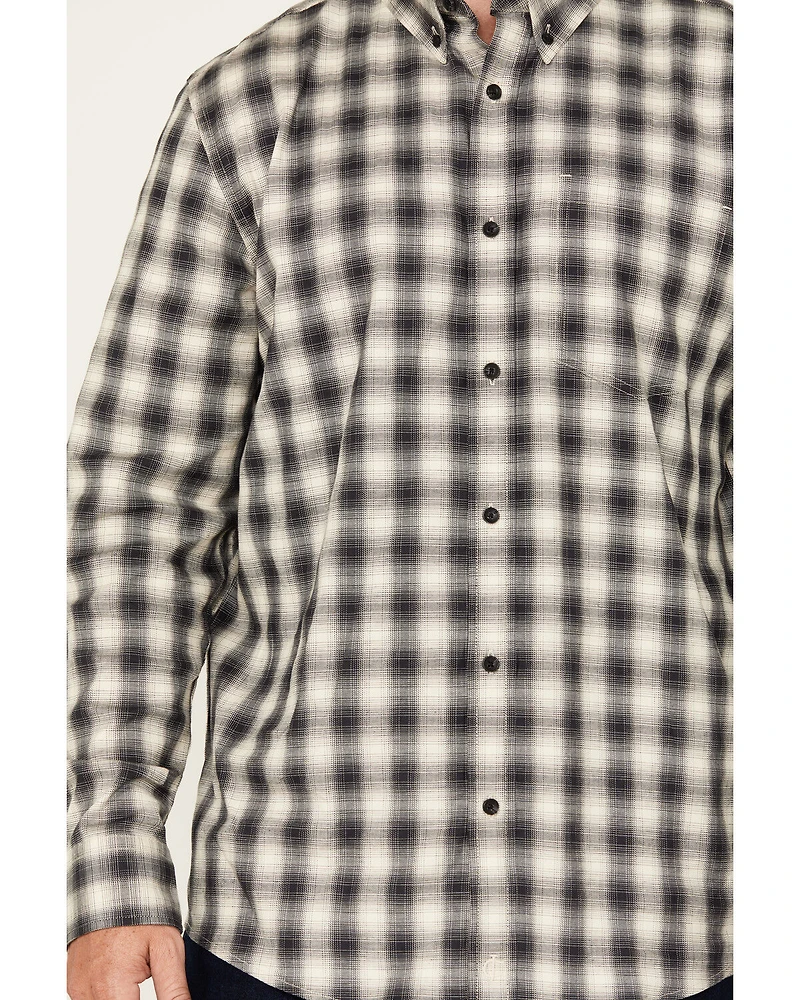 Cody James Men's Palamino Plaid Print Long Sleeve Button-Down Stretch Western Shirt - Tall