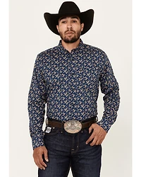 Cody James Men's El Camino Hills Floral Print Long Sleeve Button-Down Stretch Western Shirt