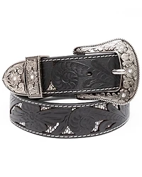 Shyanne Women's Tooled Floral Cut Out Underlay Western Belt