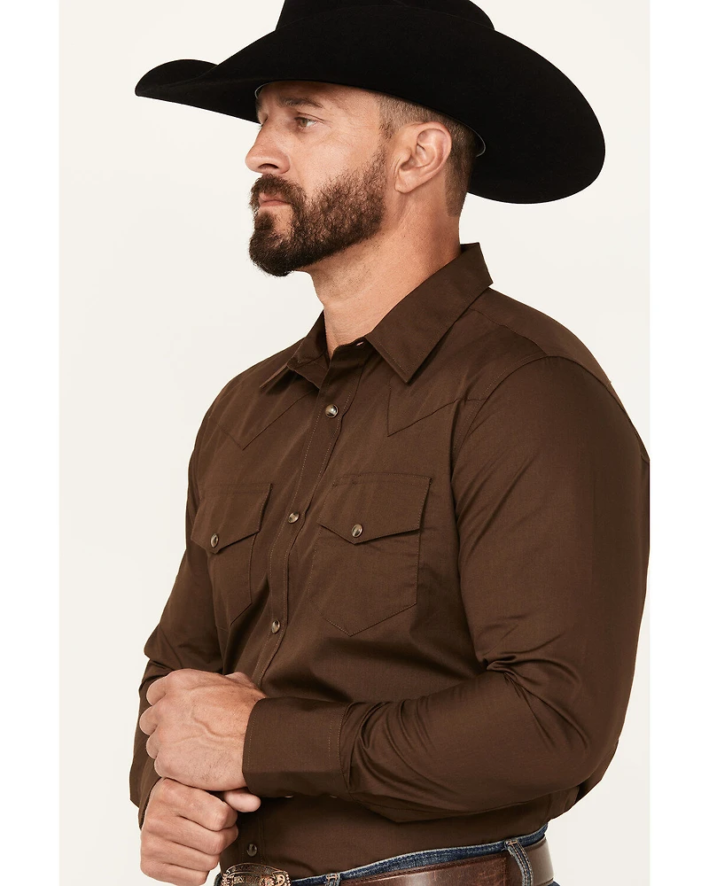 Gibson Trading Co Men's Basic Solid Twill Long Sleeve Snap Western Shirt