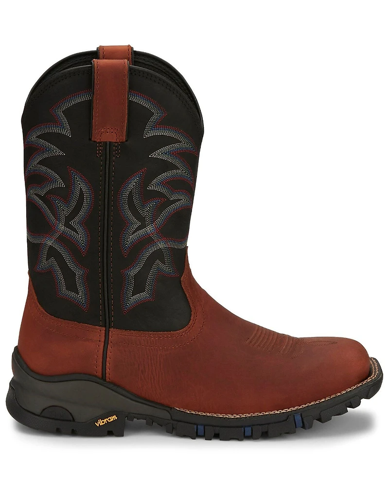 Tony Lama Men's Roustabout Brick Western Work Boots - Soft Toe