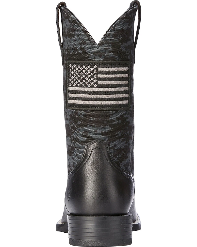 Ariat Men's Camo Sport Patriot Western Performance Boots - Broad Square Toe