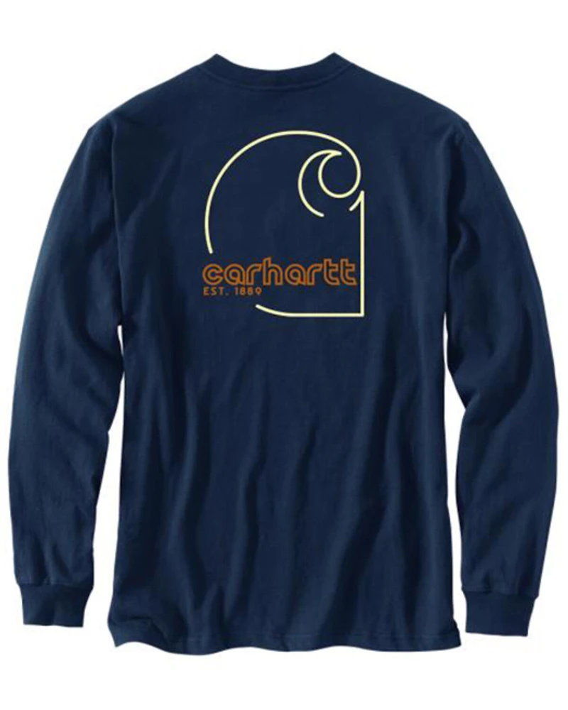 Carhartt Men's Loose Fit Heavyweight Logo Long Sleeve Work Shirt