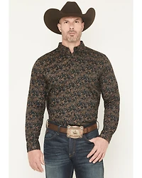 Cody James Men's Cumberland Paisley Print Long Sleeve Button-Down Stretch Western Shirt