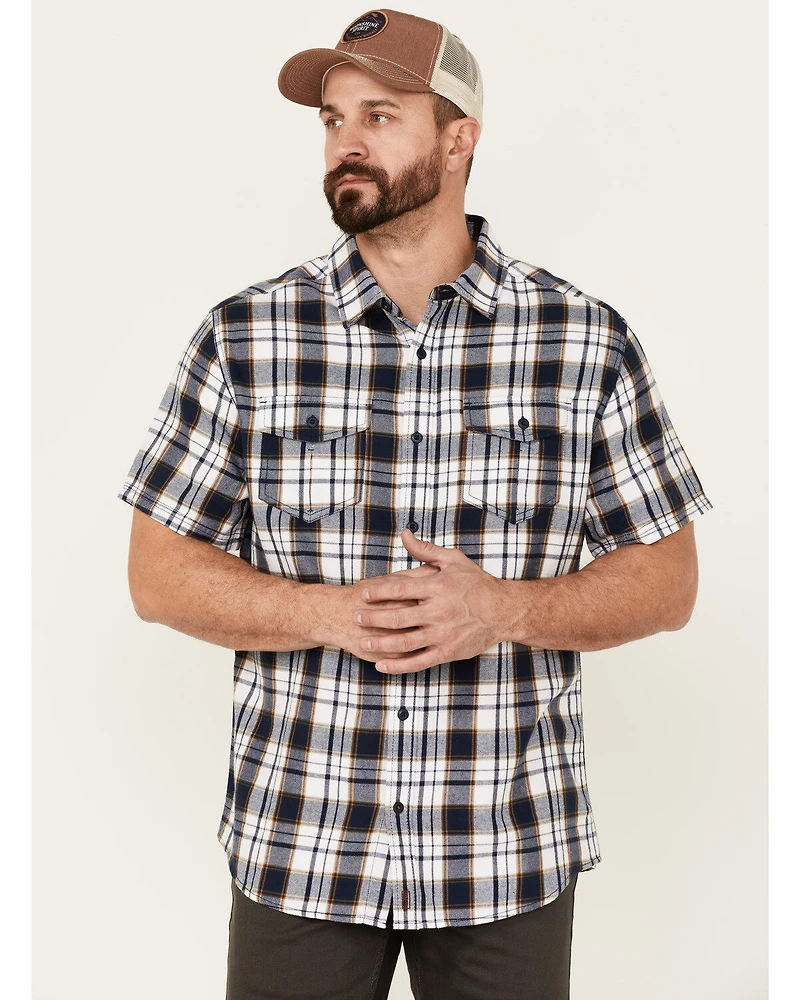 Brothers and Sons Men's Large Plaid Short Sleeve Button-Down Western Shirt