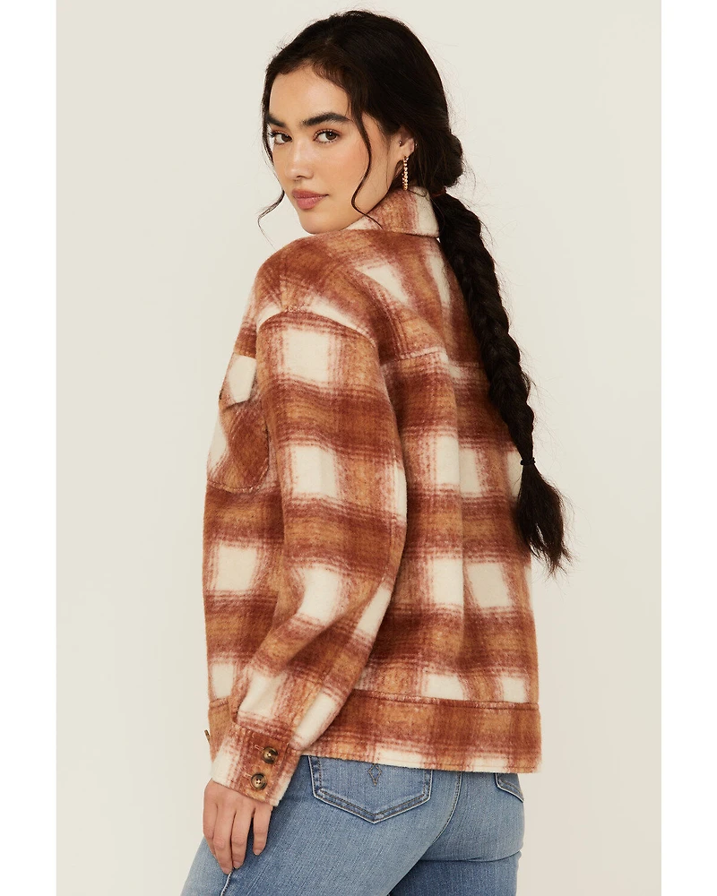 Cleo + Wolf Women's Cole Plaid Print Shacket