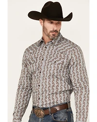 Gibson Trading Co Men's Broken Stick Floral Print Long Sleeve Snap Stretch Western Shirt